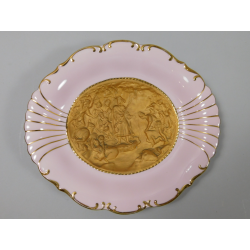 Dekorativní talíř, růžový porcelán