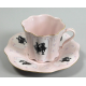 Šálek s podšálkem, Růžový porcelán - Chodov