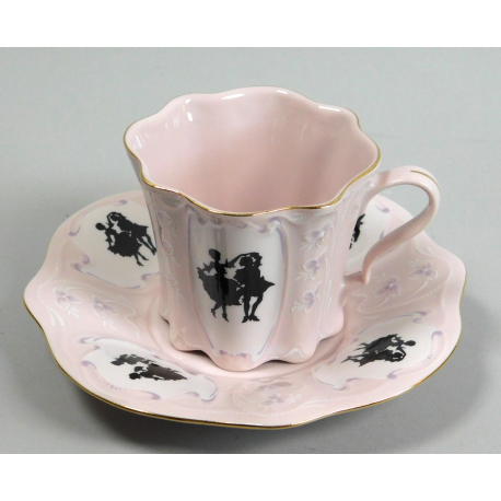 Šálek s podšálkem, Růžový porcelán - Chodov