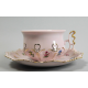 Šálek s podšálkem, Růžový porcelán - Chodov
