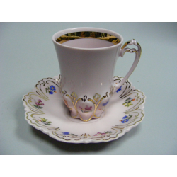 Šálek a podšálek, Růžový porcelán - Chodov