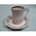 Šálek s podšálkem, růžový porcelán - Chodov